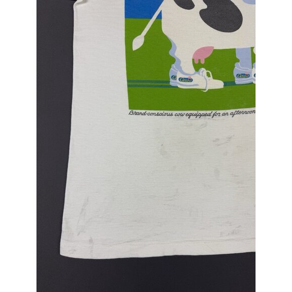 Vintage 1990 Cows Ice Cream Art Tee Single Stitch Prince Edward Island Promo - Picture 7 of 15